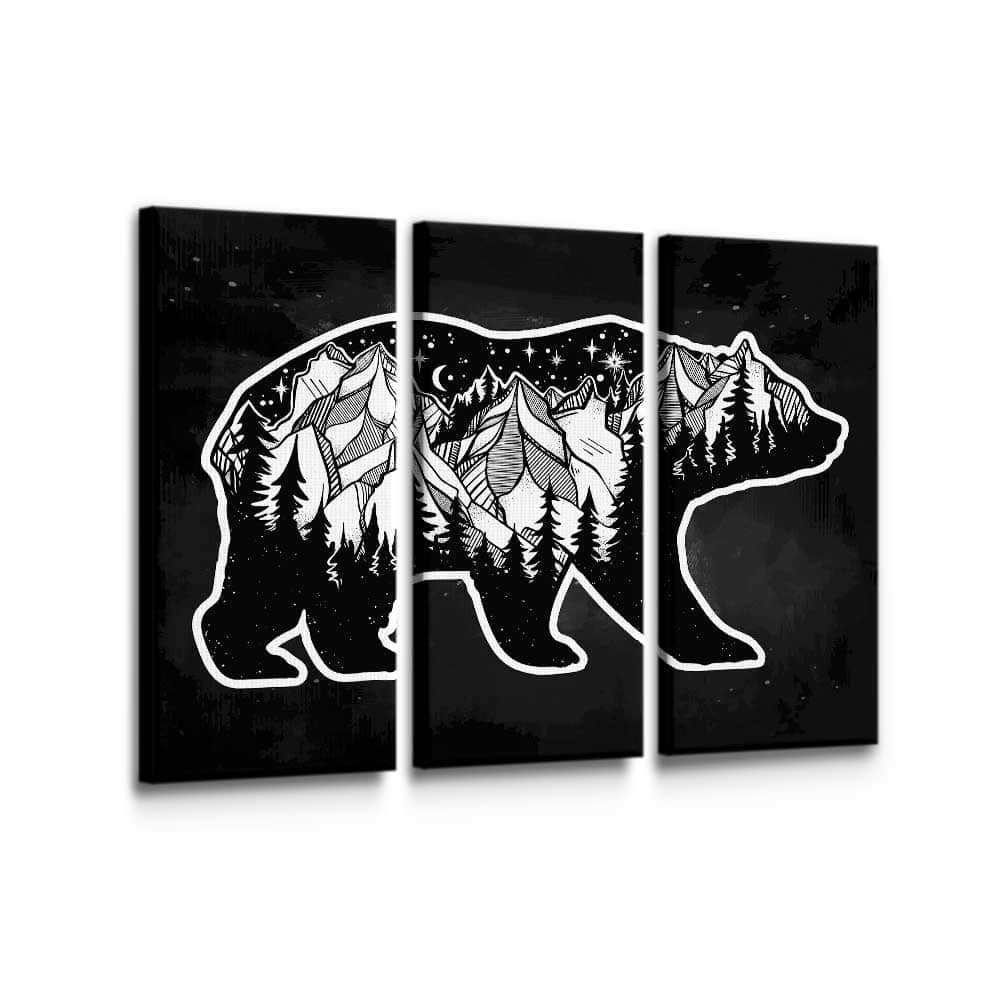 Pine Forest Bear Wall Art Canvas Freaks