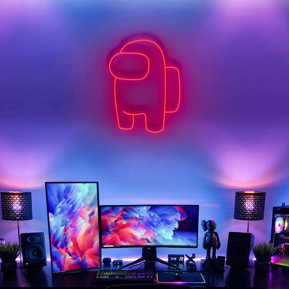 Among Us Neon Sign Canvas Freaks