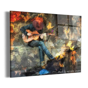 Abstract Guitar Man Wall Art