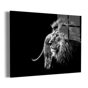 Black and White Lion Wall Art