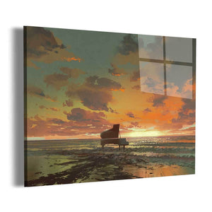 Grand Piano Sunset Wall Art