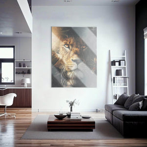 Hiding Lion Wall Art