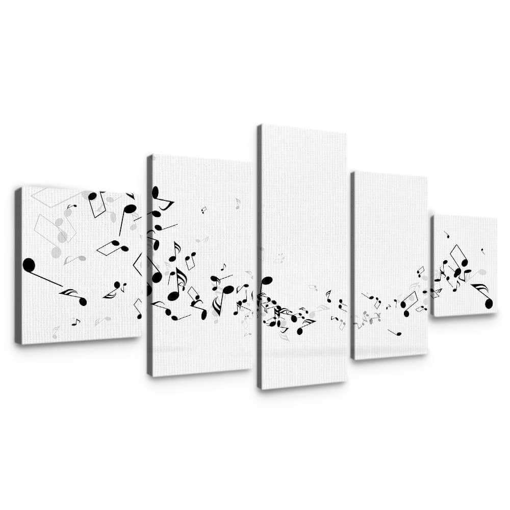 Black and White Notes Wall Art Canvas Freaks