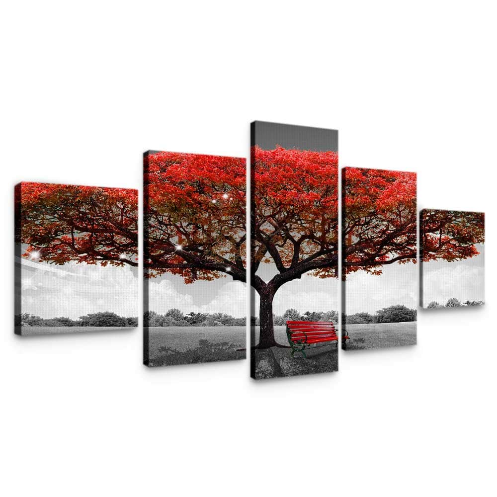 Autumn Red Tree Wall Art – Canvas Freaks