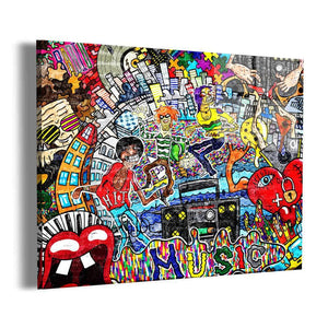 Music Vibes Graffiti Wall Art