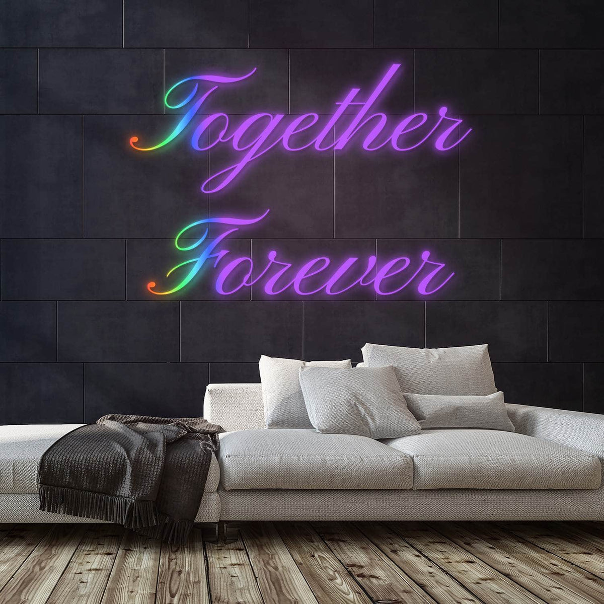 Together Forever Neon Sign — Multicolor neon (room)