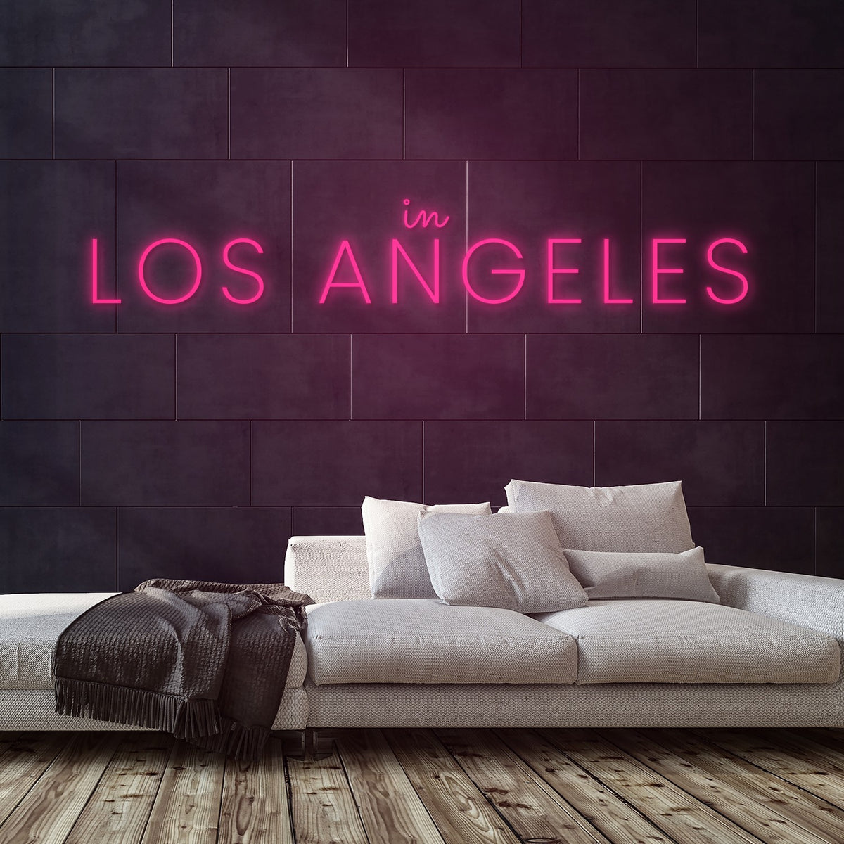 In Los Angeles Neon Sign — Pink neon (room)