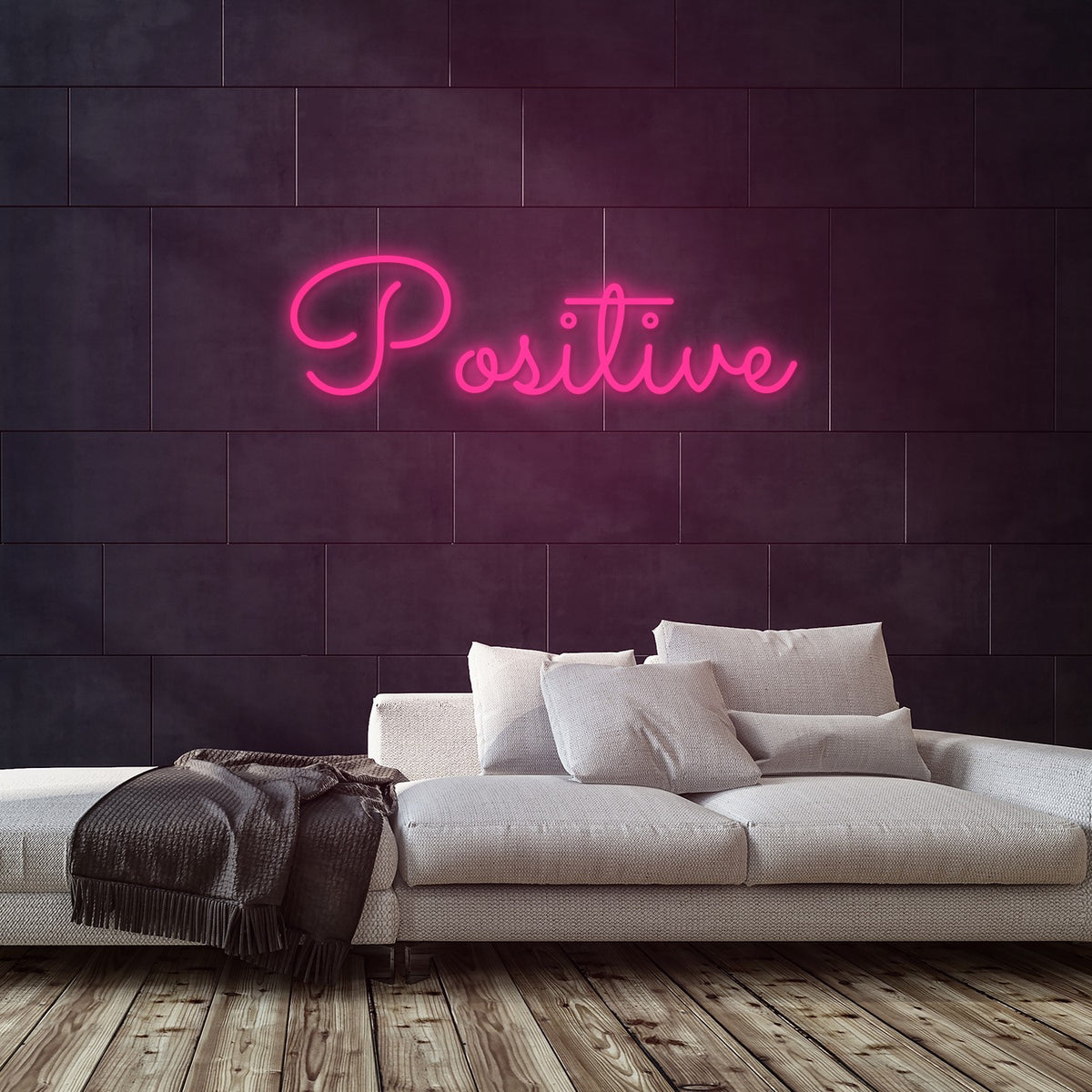 Positive Neon Sign — Pink neon (room)