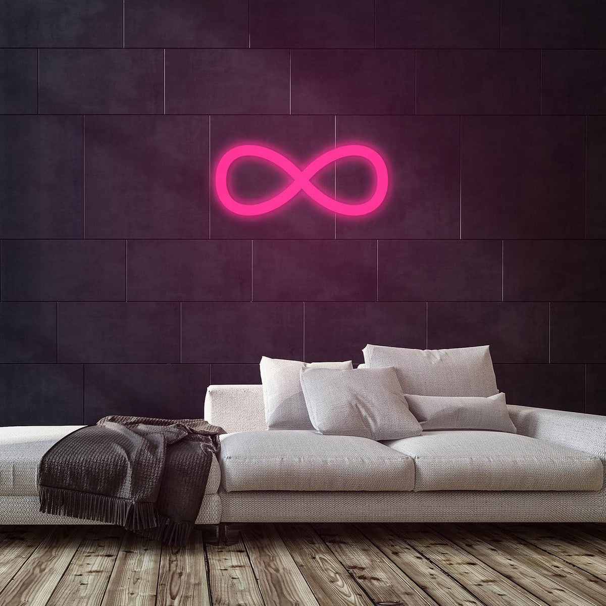 Infinity Neon Sign — Pink neon (room)