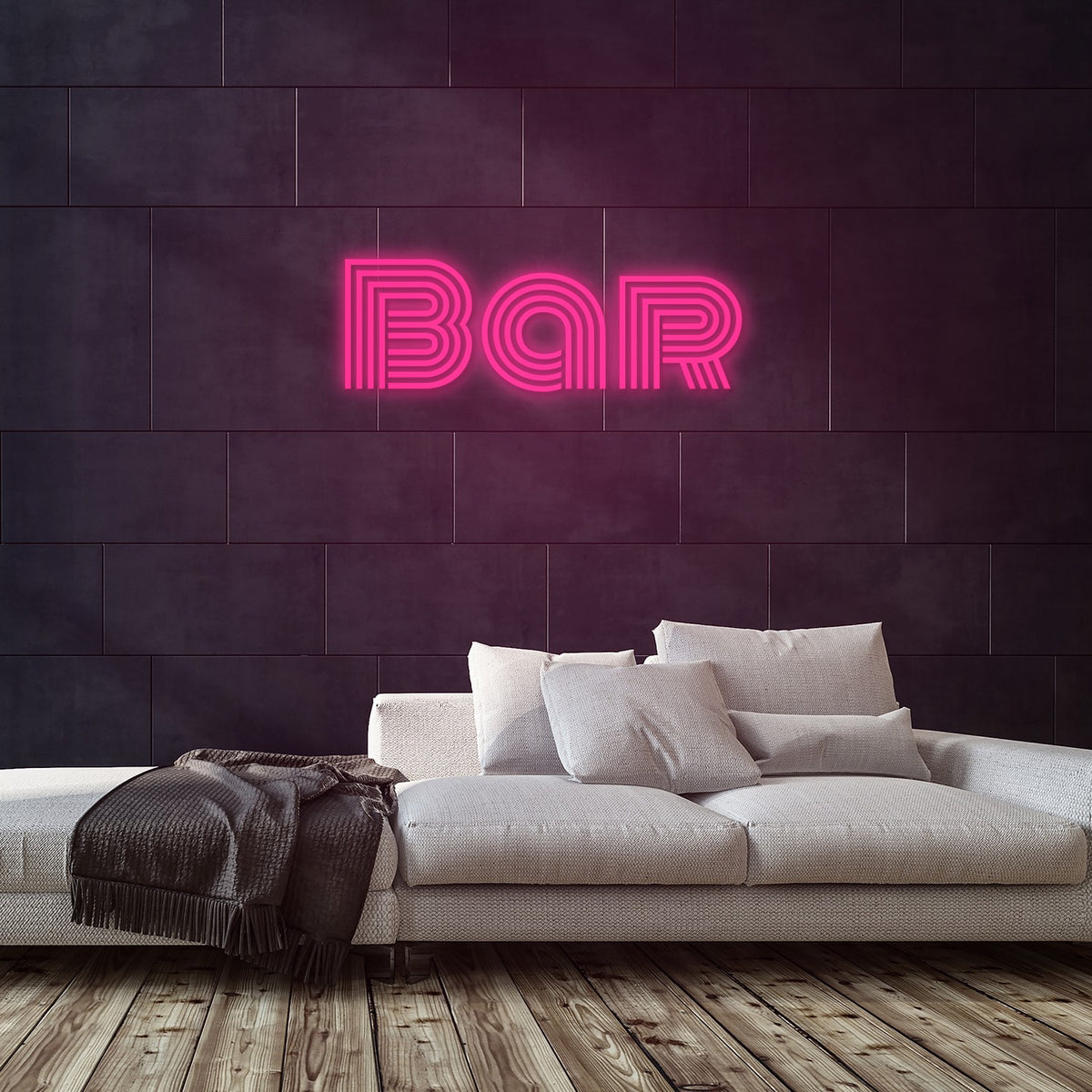 Bar Neon Sign — Pink neon (room)