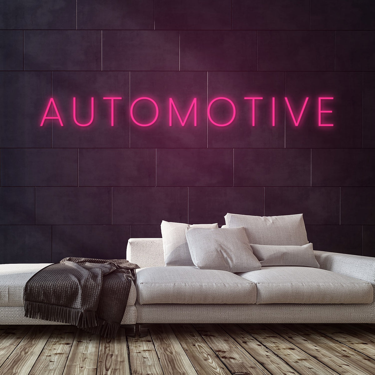 Automotive Neon Sign — Pink neon (room)