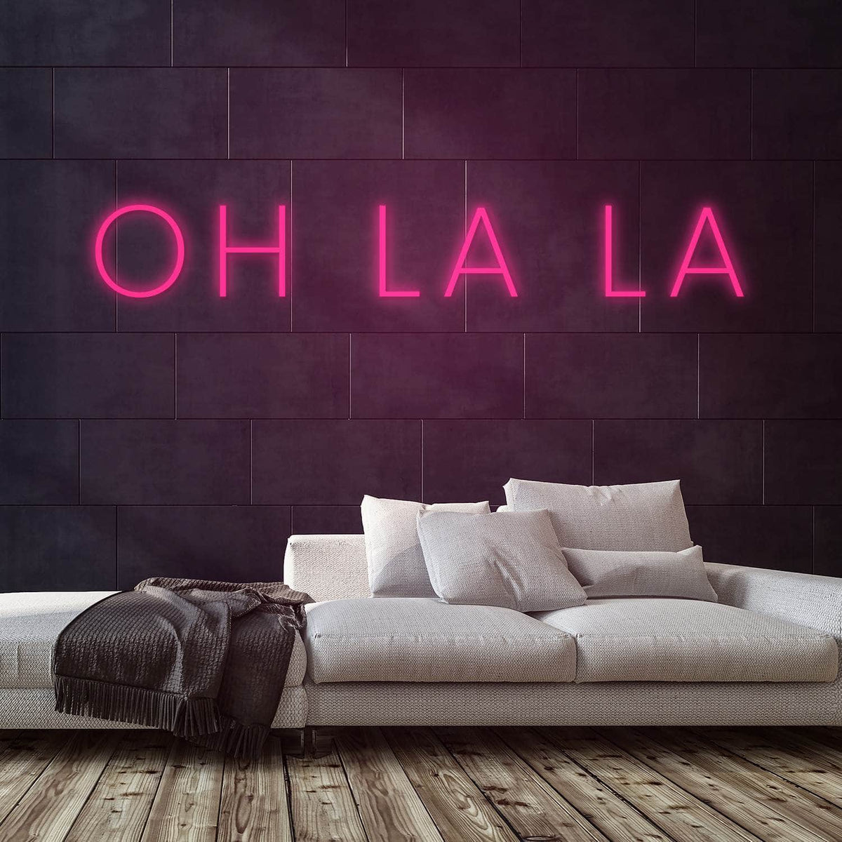 Oh La La Neon Sign — Pink neon (room)