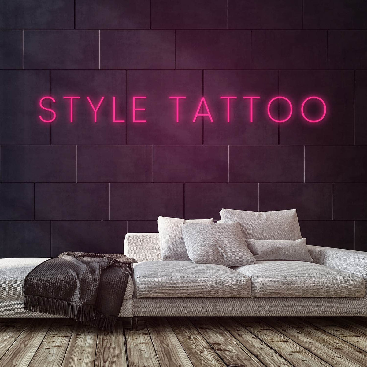 Style Tattoo Neon Sign — Pink neon (room)