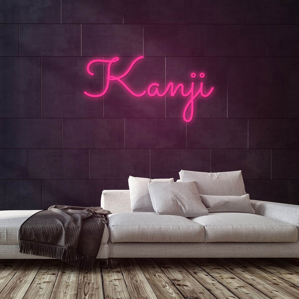 Kanji Neon Sign — Pink neon (room)