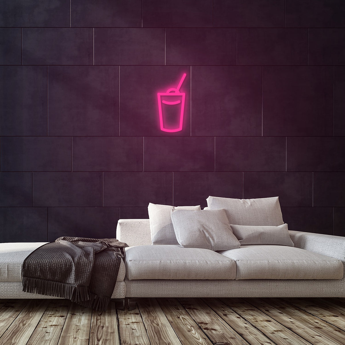 Juice Neon Sign — Pink neon (room)