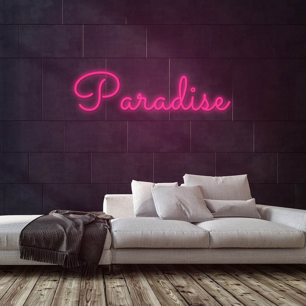 Paradise Neon Sign — Pink neon (room)