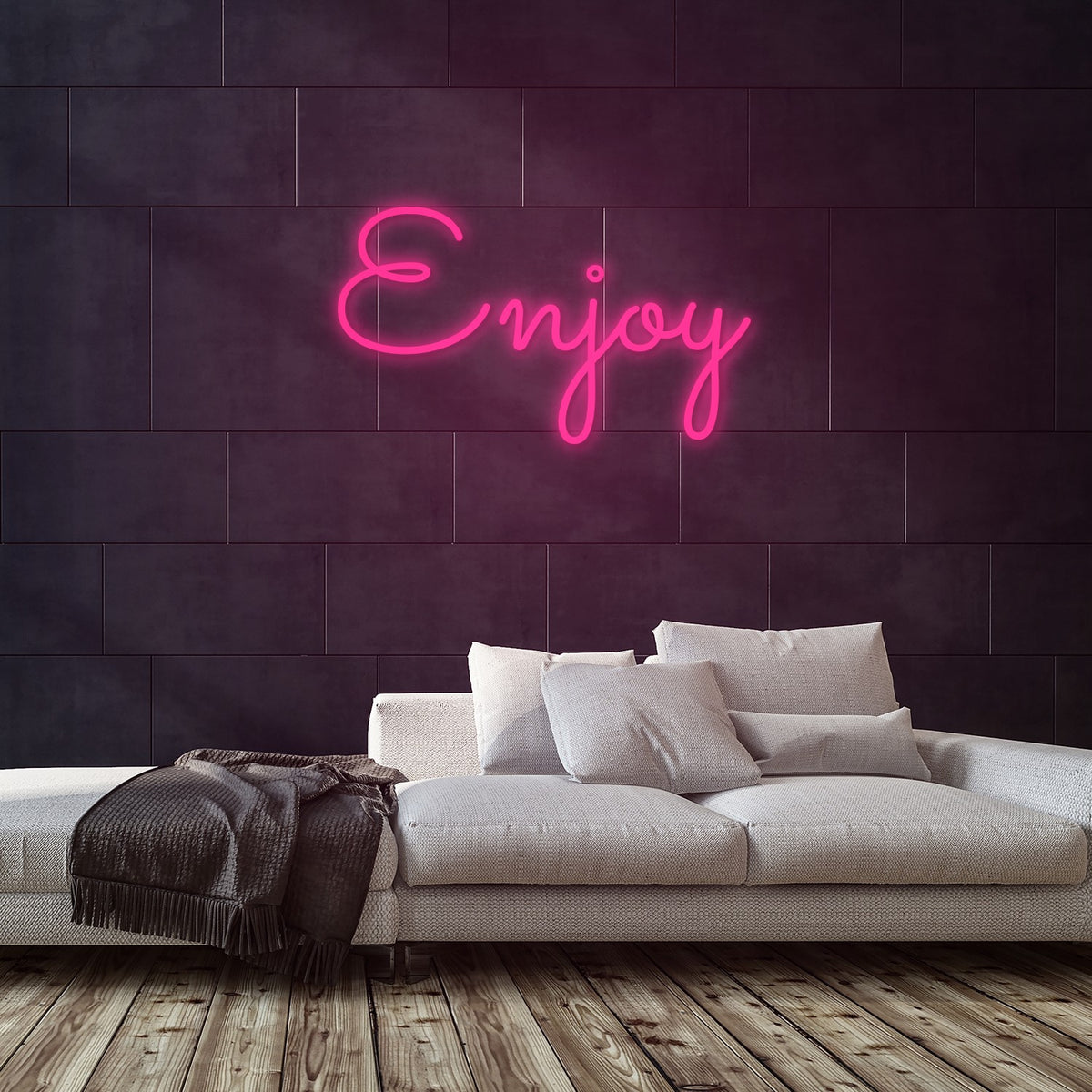 Enjoy Neon Sign — Pink neon (room)