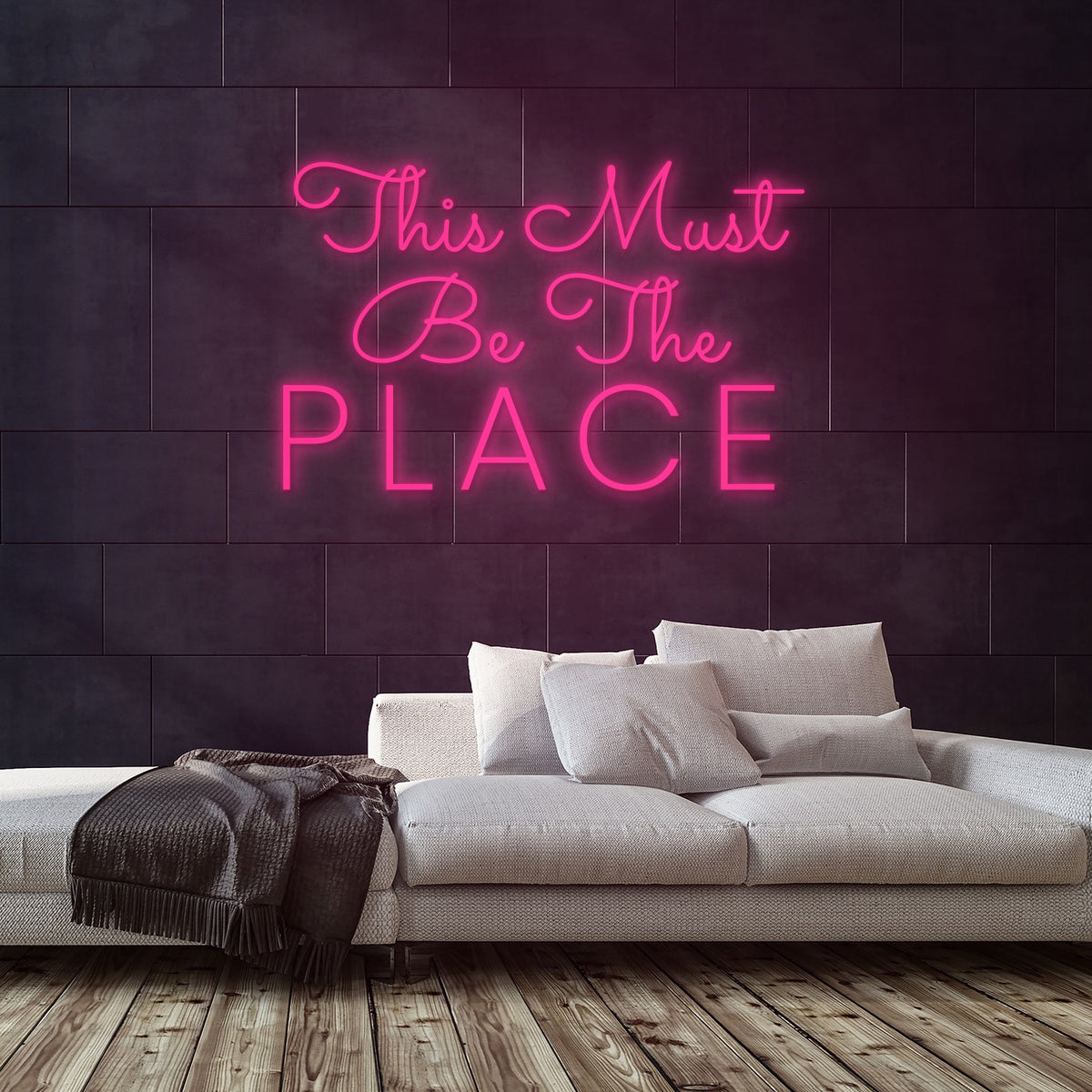 This Must Be The Place Neon Sign — Pink neon (room)