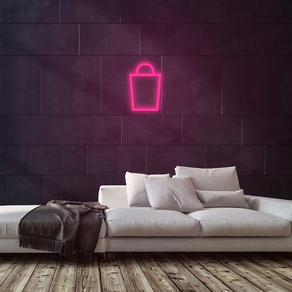 Shopping Neon Sign — Pink neon (room)