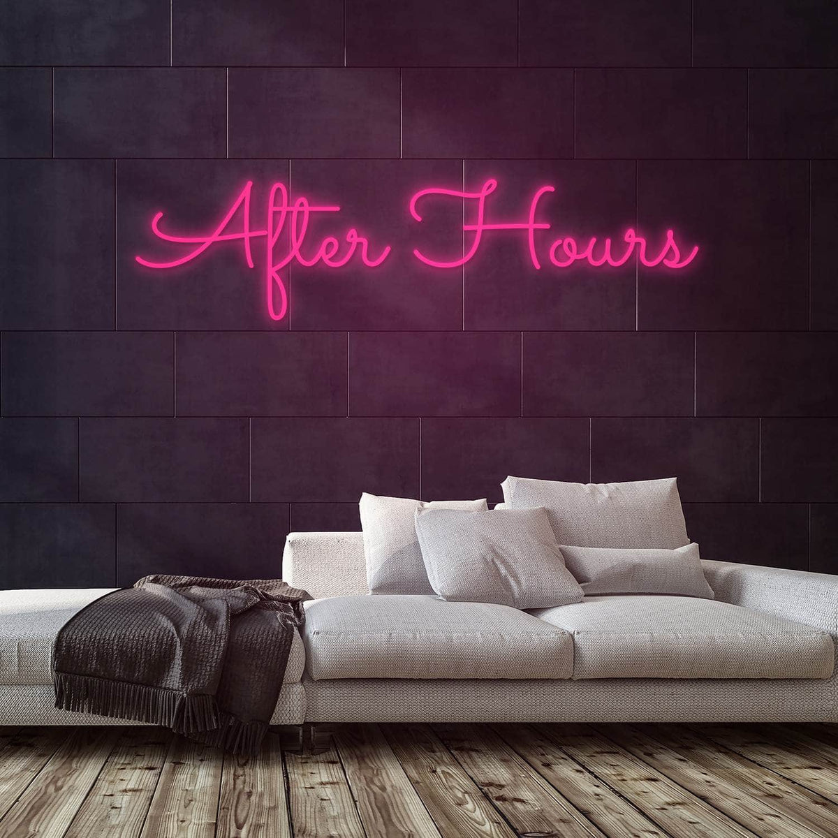 After Hours Neon Sign — Pink neon (room)