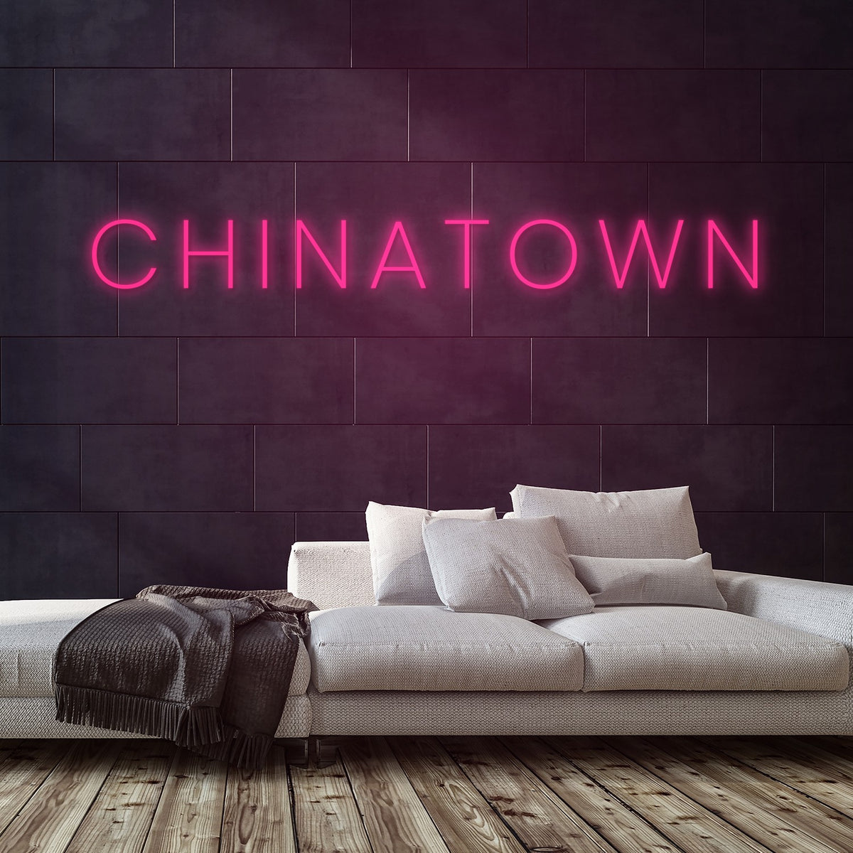 Chinatown Neon Sign — Pink neon (room)