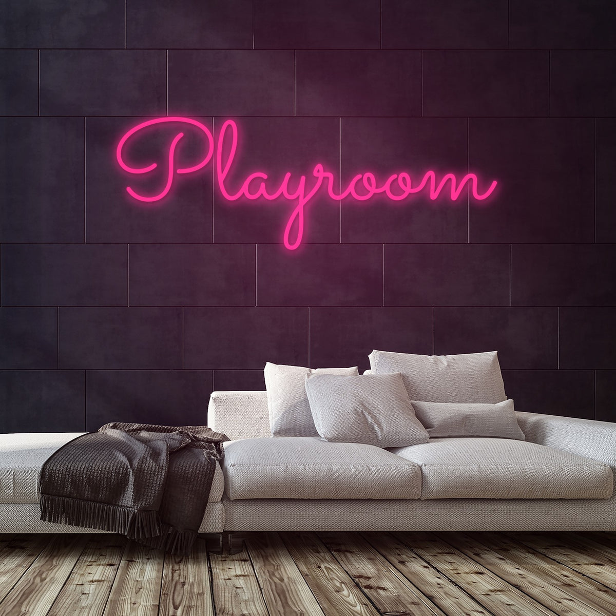 Playroom Neon Sign — Pink neon (room)