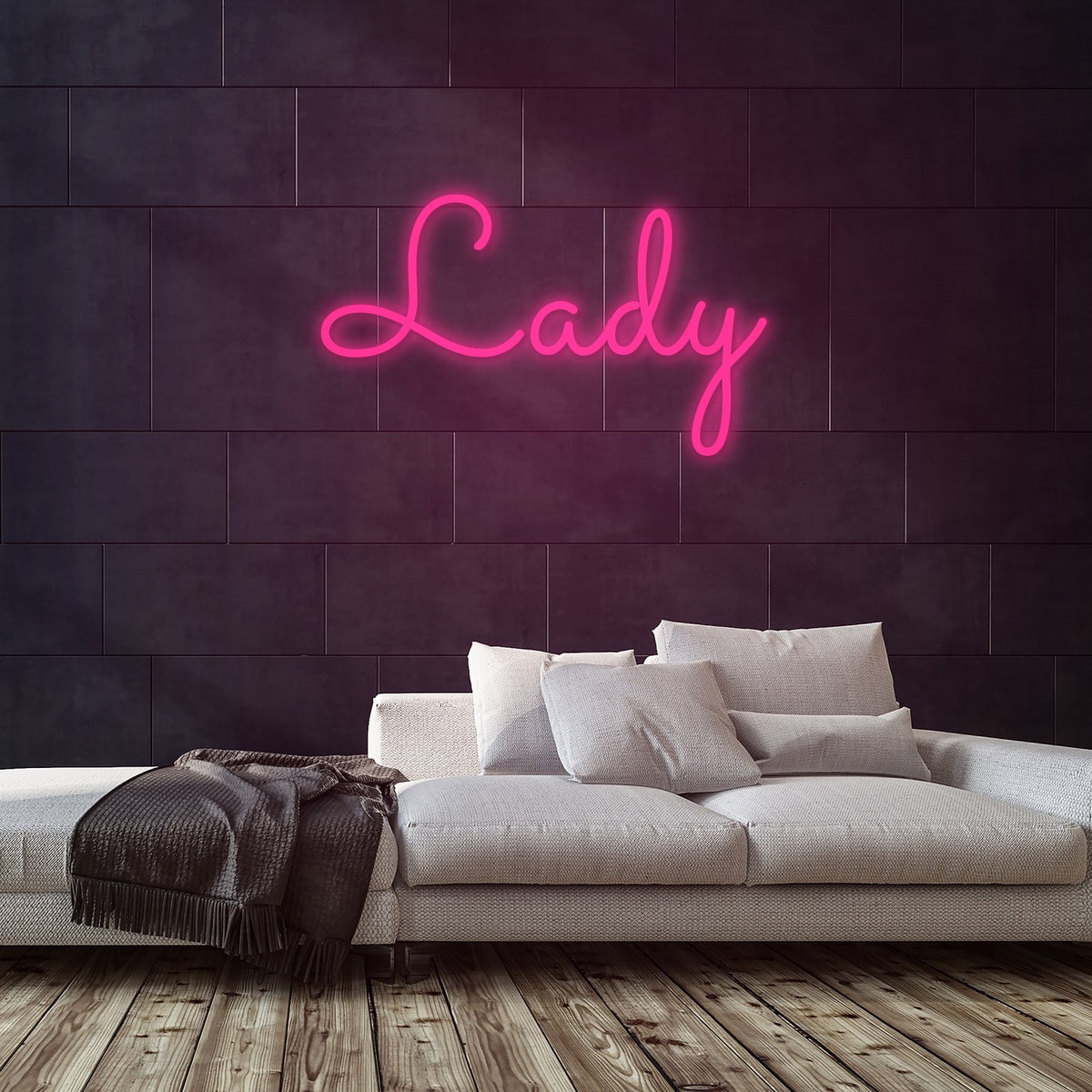 Lady Neon Sign — Pink neon (room)
