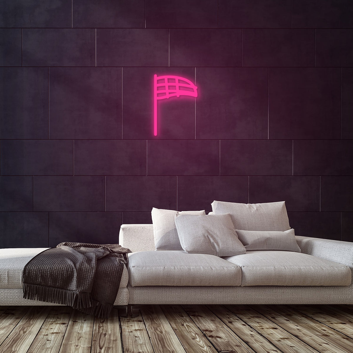 Racing Neon Sign — Pink neon (room)