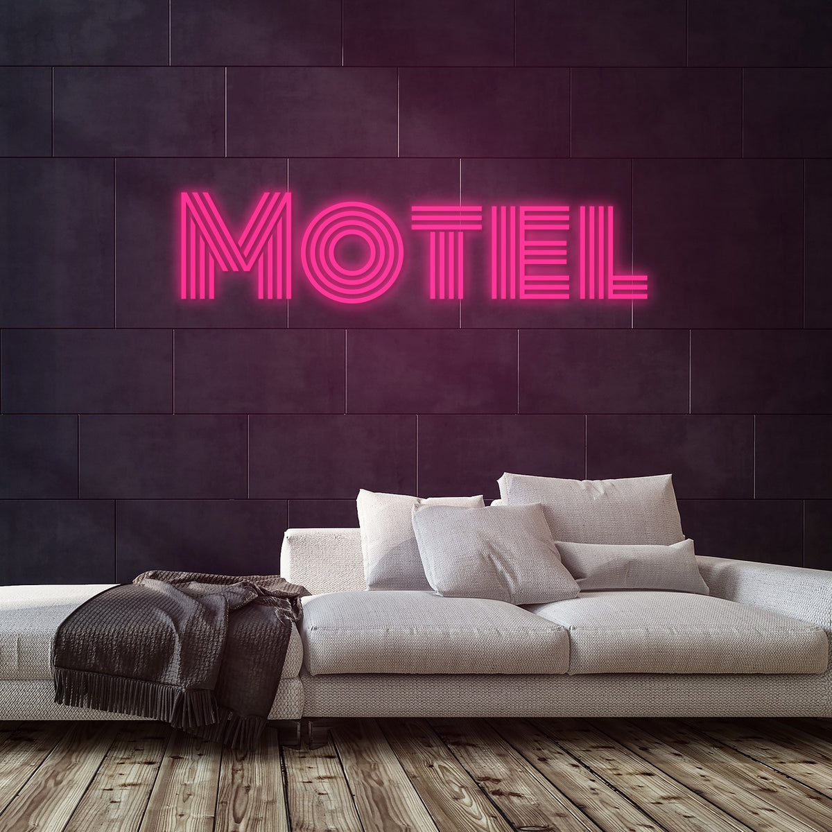 Motel Neon Sign — Pink neon (room)