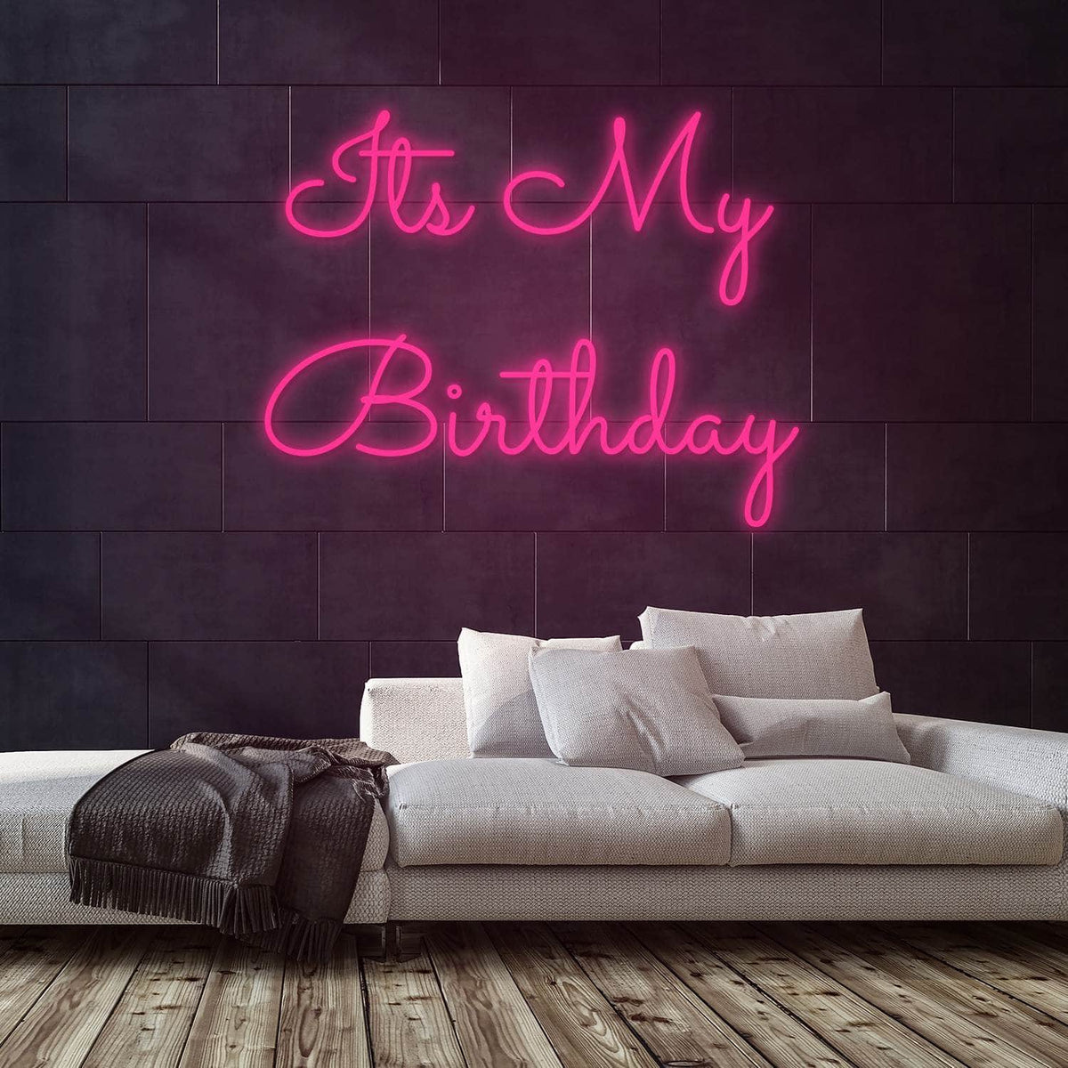 Its My Birthday Neon Sign — Pink neon (room)