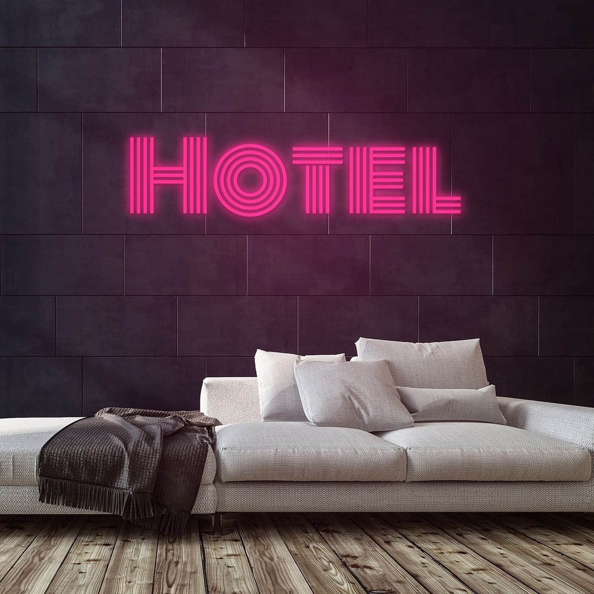 Hotel Neon Sign — Pink neon (room)