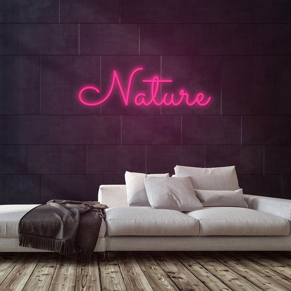 Nature Neon Sign — Pink neon (room)