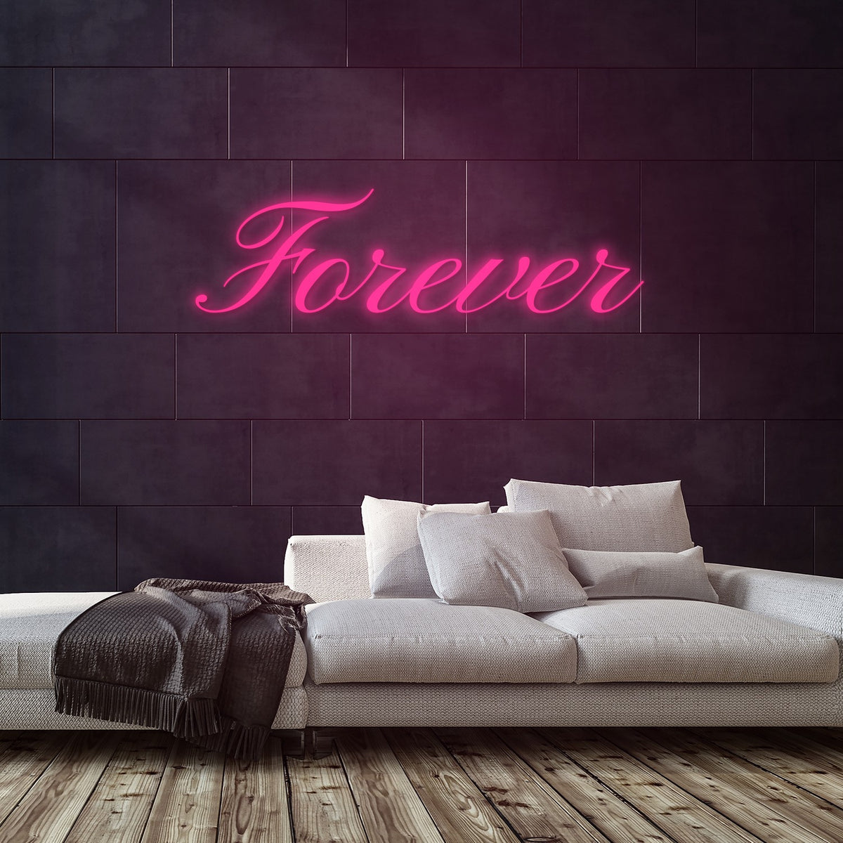 Forever Neon Sign — Pink neon (room)