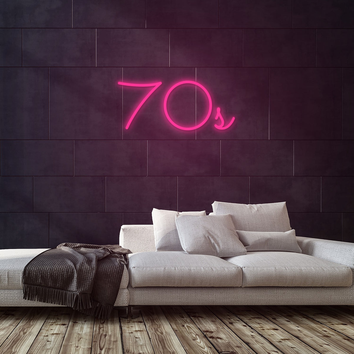 70s Neon Sign — Pink neon (room)