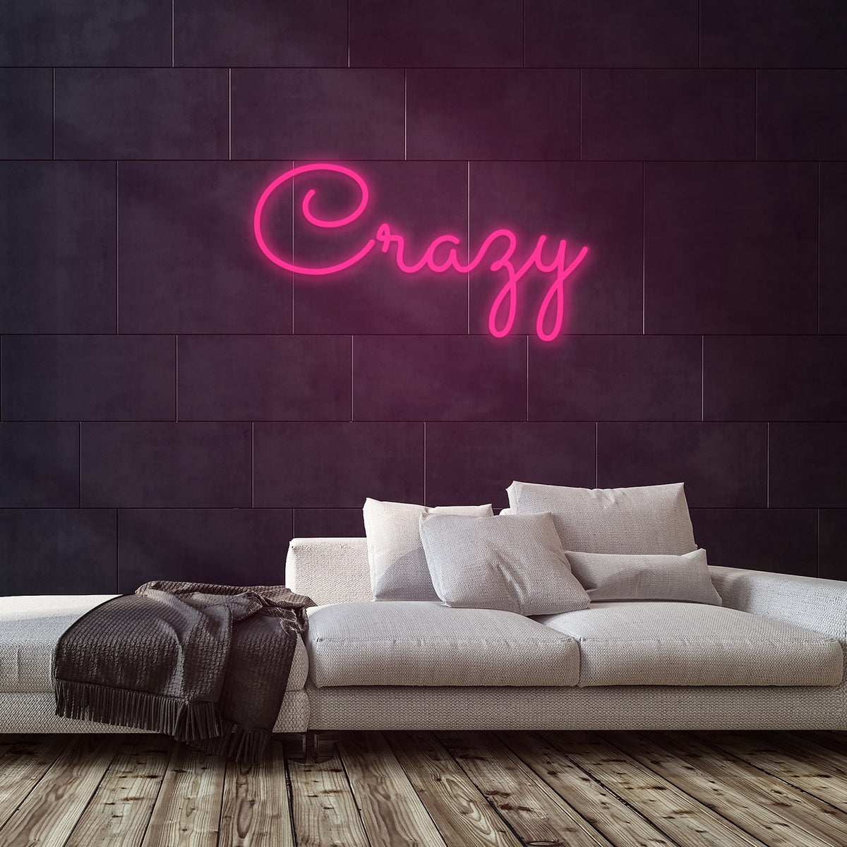 Crazy Neon Sign — Pink neon (room)