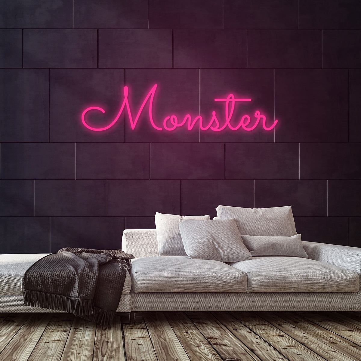 Monster Neon Sign — Pink neon (room)