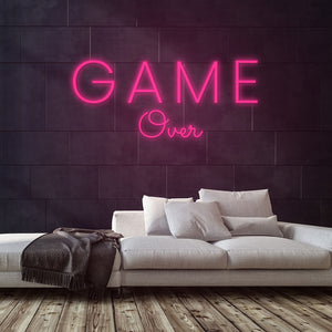 Game Over Neon Sign — Pink neon (room)