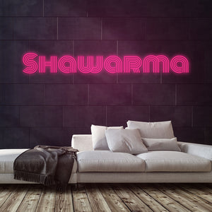 Shawarma Neon Sign — Pink neon (room)