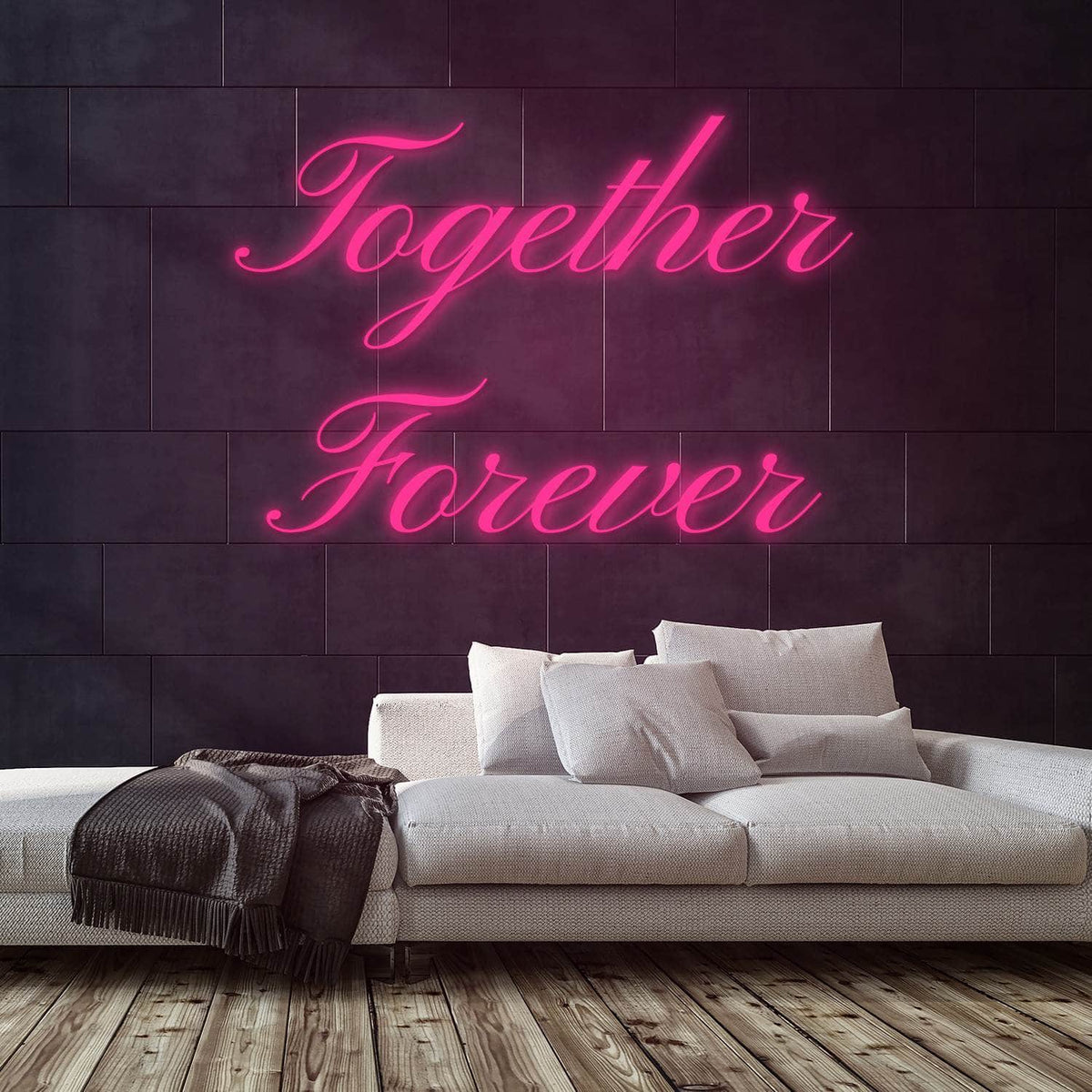 Together Forever Neon Sign — Pink neon (room)