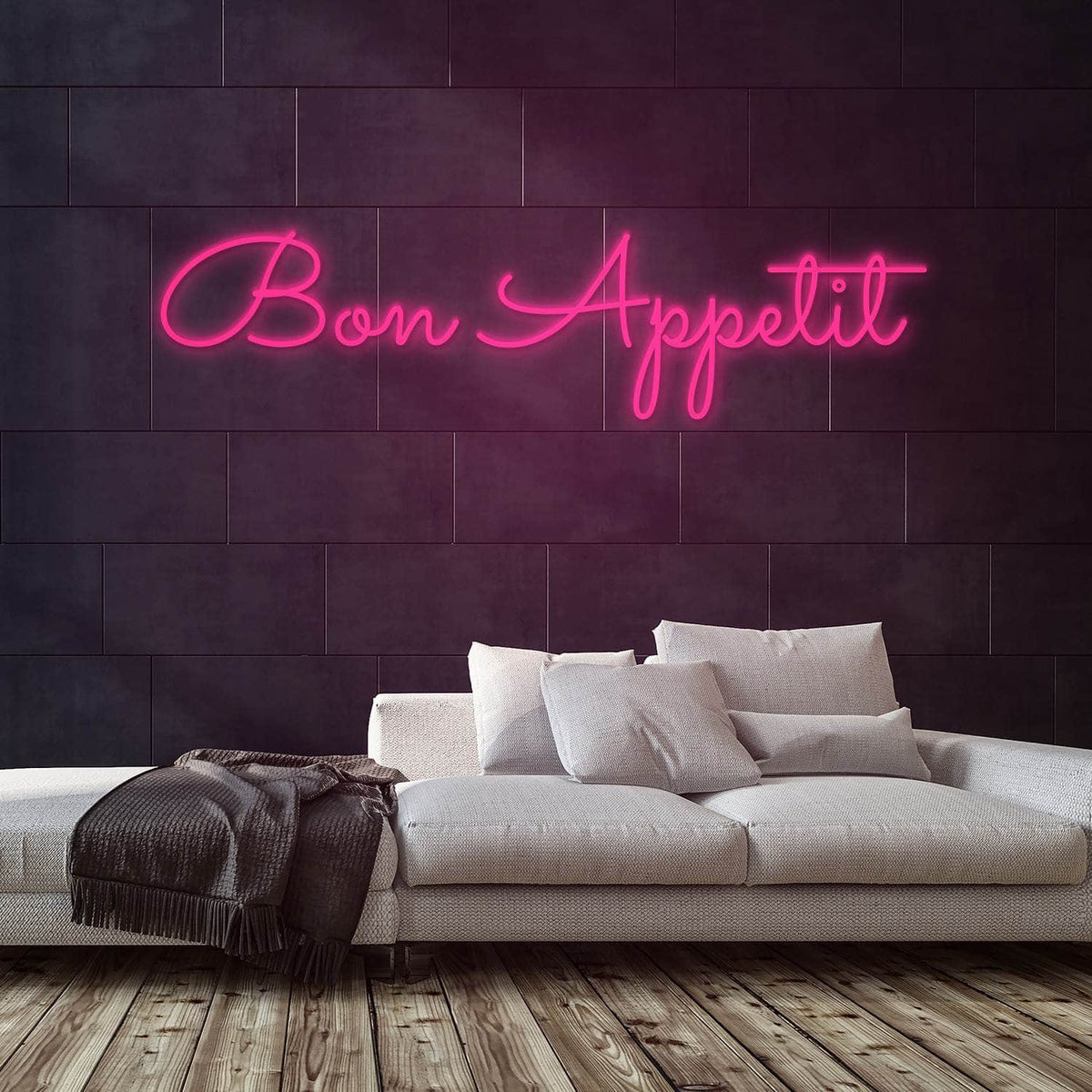 Bon Appetit Neon Sign — Pink neon (room)