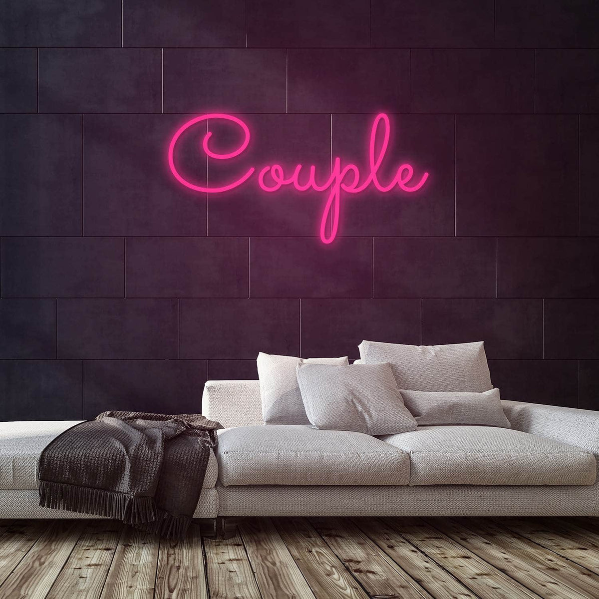 Couple Neon Sign — Pink neon (room)