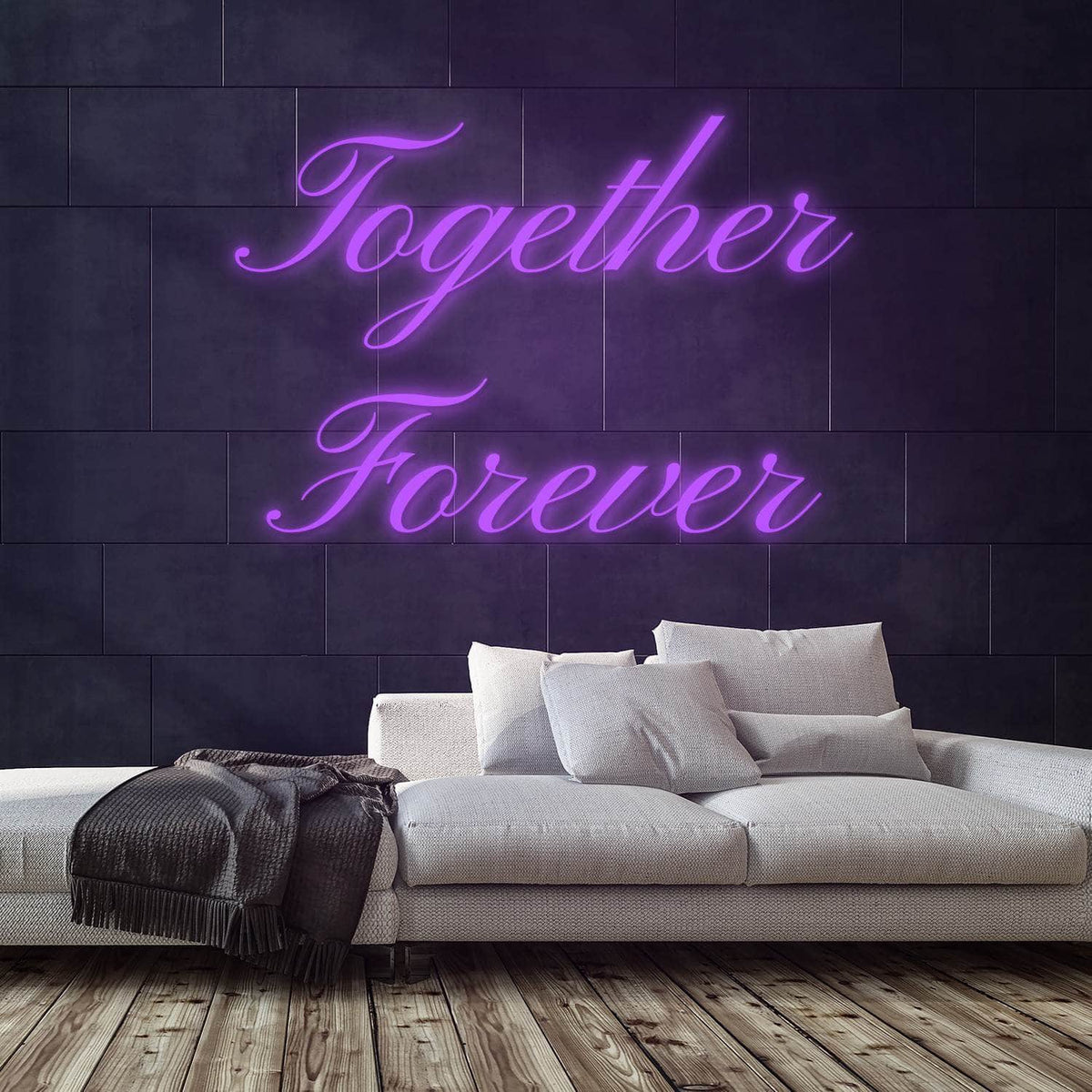 Together Forever Neon Sign — Purple neon (room)
