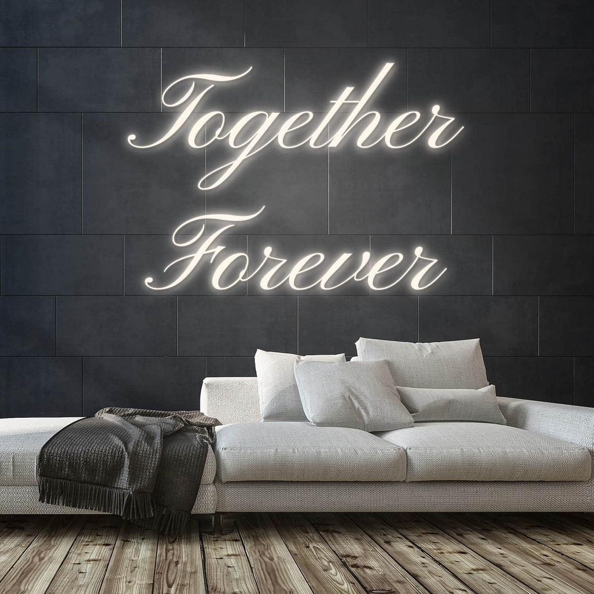 Together Forever Neon Sign — White neon (room)