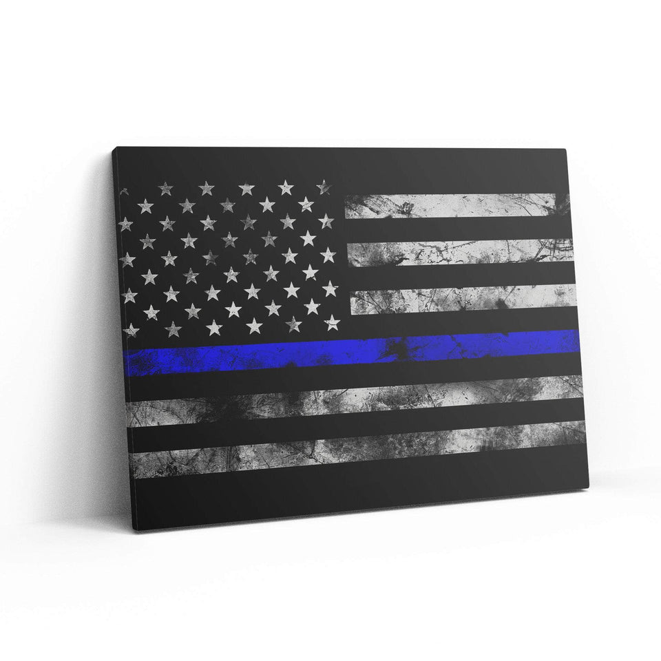 Thin Blue Line Wall Art Canvas Freaks