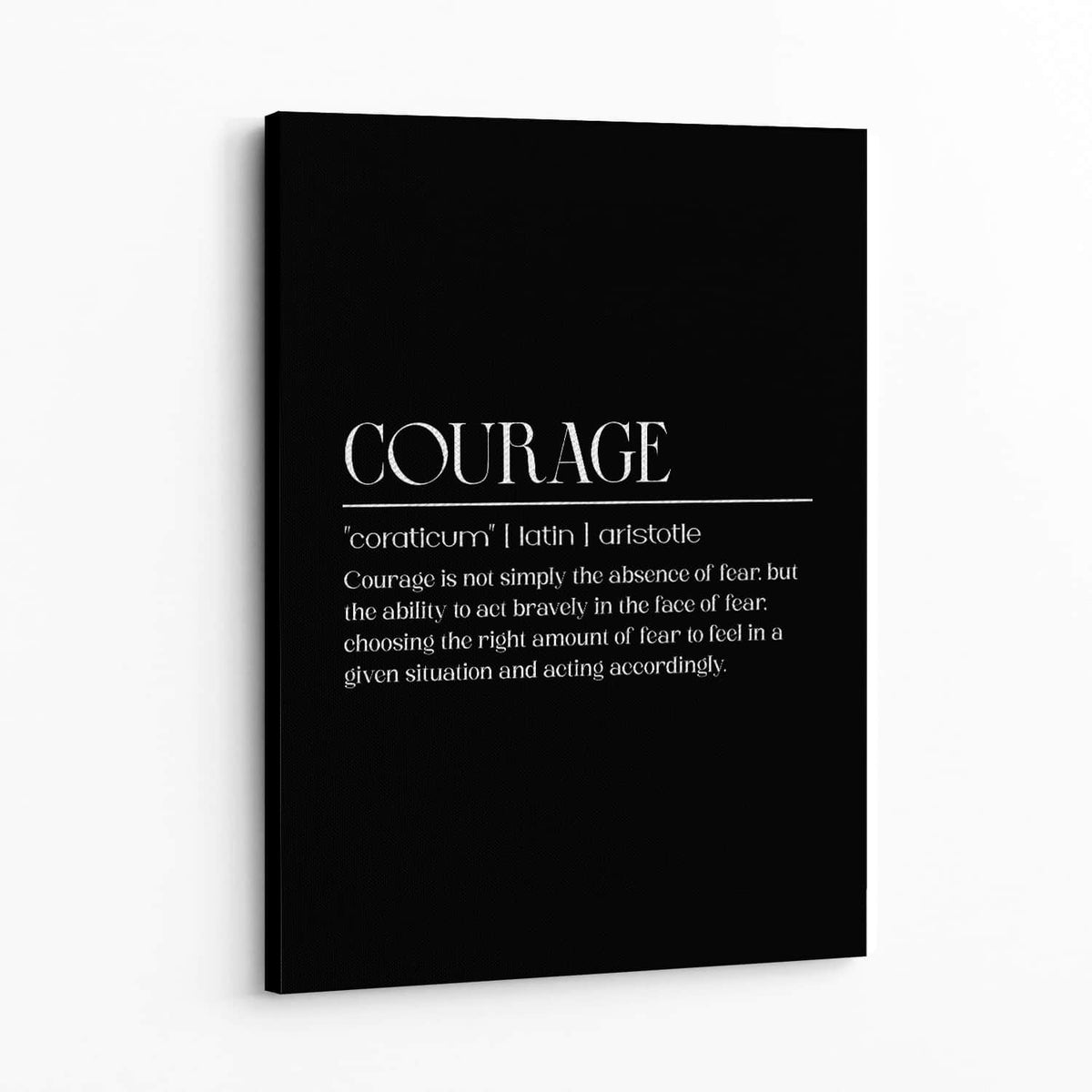 Courage Black Wall Art — Canvas