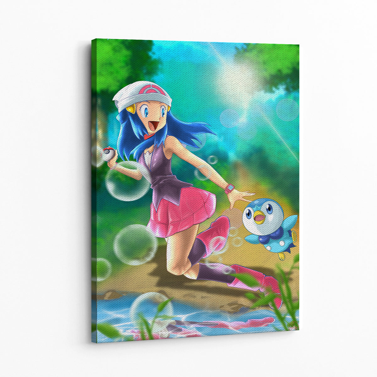 Dawn & Piplup by Artist Dayandnite Wall Art — Canvas