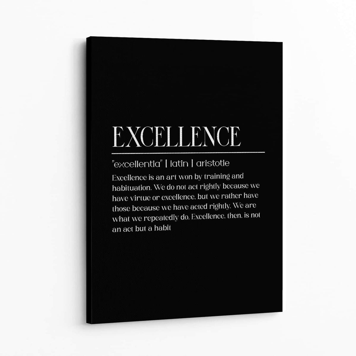 Excellence Black Wall Art — Canvas