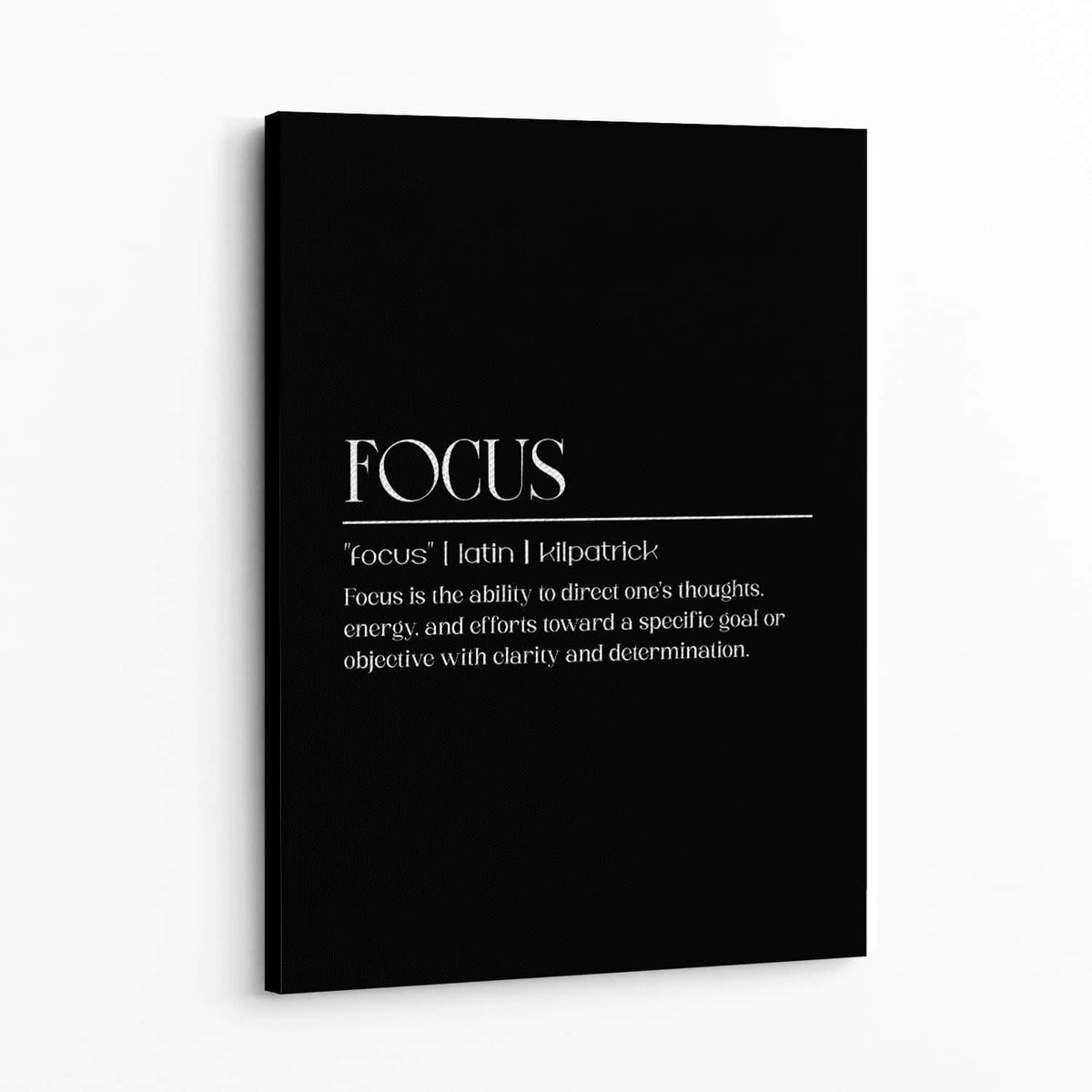 Focus Black Wall Art — Canvas