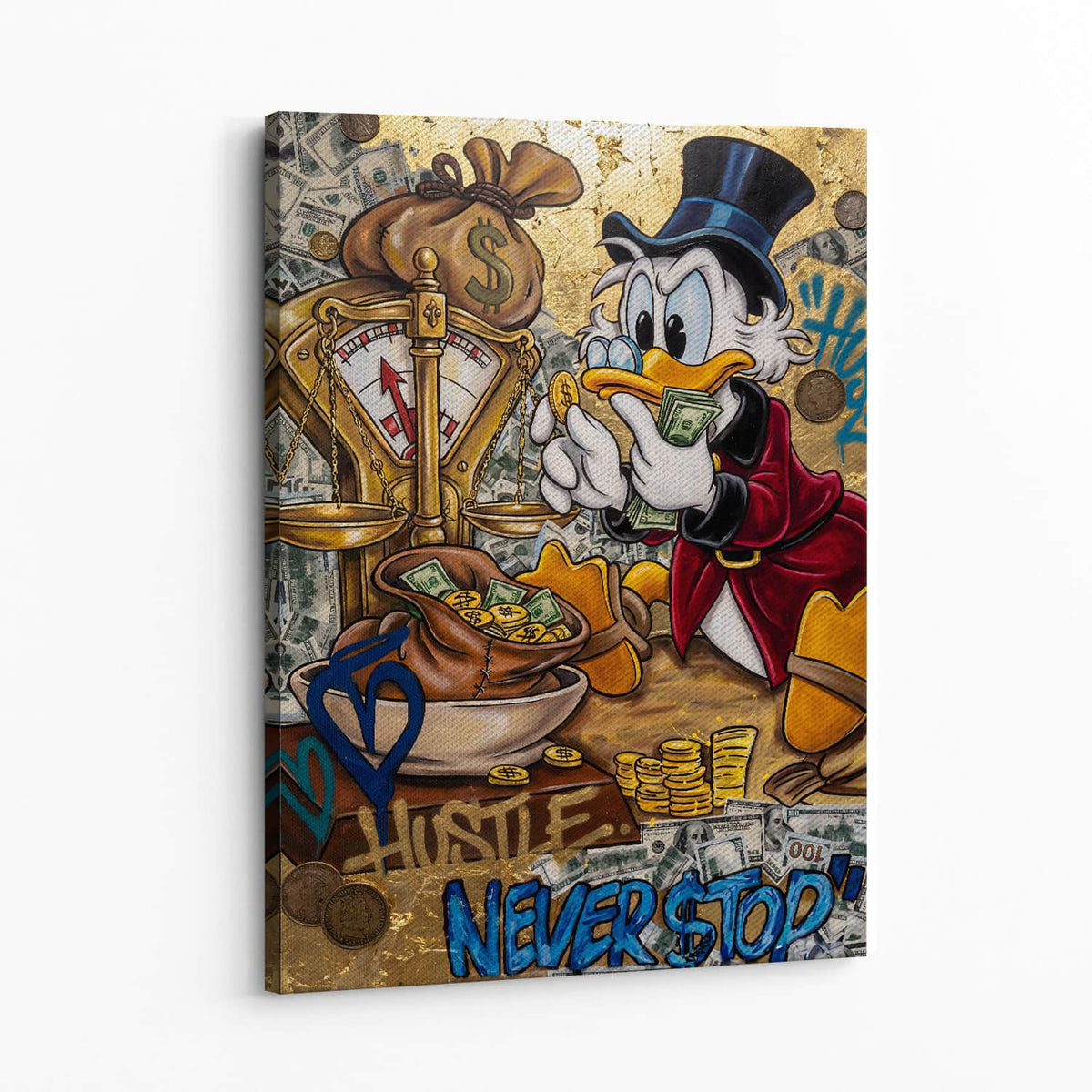 Hustle Never Stops Wall Art — Canvas