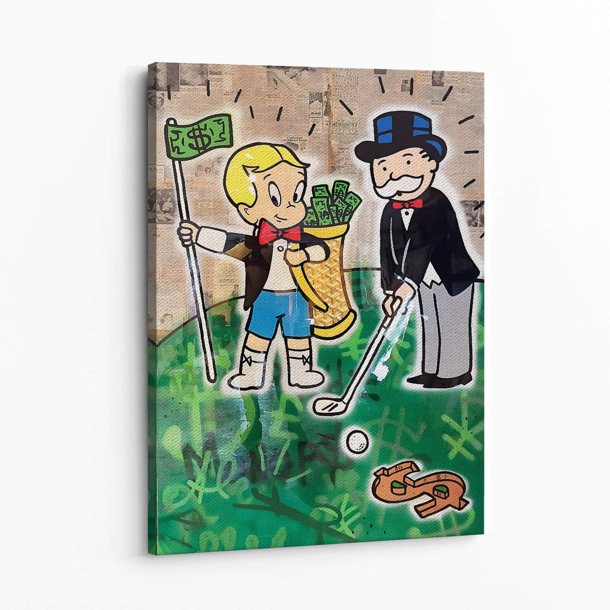 Money on the Green Wall Art — Canvas